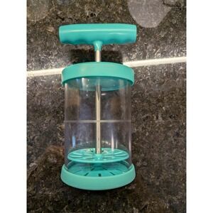 Pampered Chef Whipped Cream Maker #1461 Teal Handheld Manual Whipper
